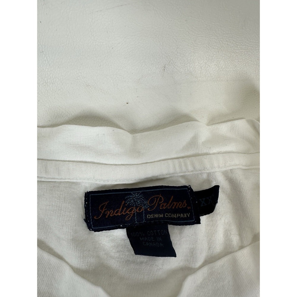 Indigo Palms Pocket T Shirt Vintage Men's Size XXL White - Picture 3 of 5